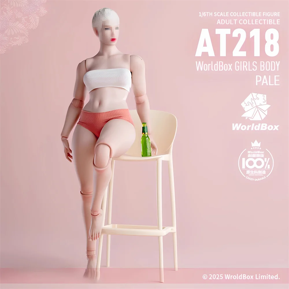 

Worldbox AT218 1/6 Scale 27.5cm Super Flexible Plus-size Girl Movable Joint Body Female Soldier Action Figure Body Dolls Toys