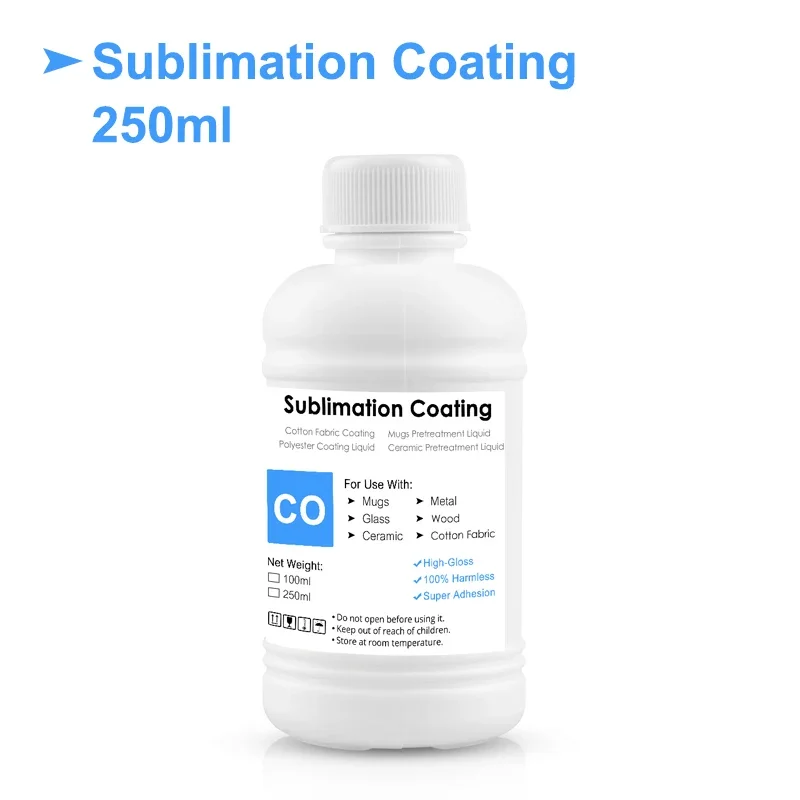 250ML Universal Sublimation Coating Pretreatment Liquid Coating Fluid For Mug Glass Ceramic Wood Crystal Metal Acrylic PVC Stone