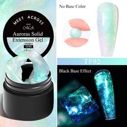 MEET ACROSS Green Purple Aurora Solid Non Stick Hand Extension Nail Gel Polish Dream Color Acrylic Building UV Gel Varnish Nails