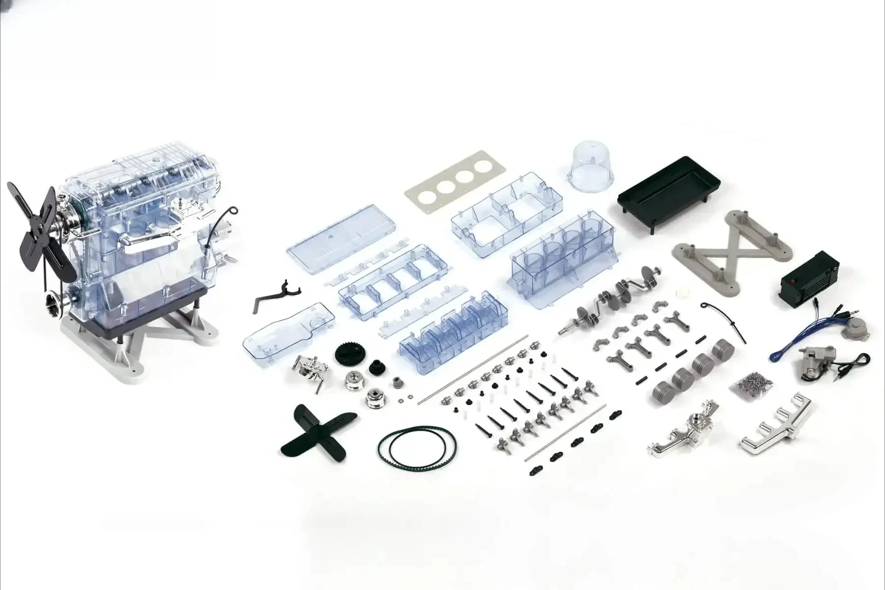 Inline four cylinder mini engine model L4 inline four DIY engine movable assembly toy car model package
