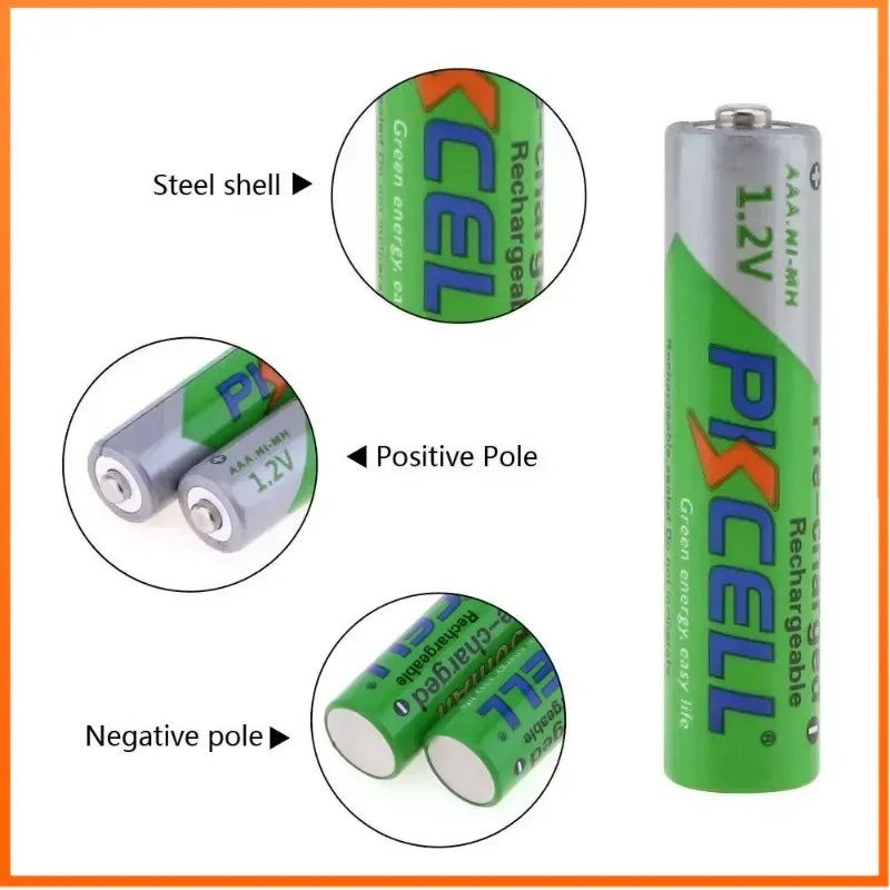 50PC AAA 850mAh 1.2V NIMH Batteries Rechargeable Batterie for Wireless Microphone Electric Shaver Remote Control Toys