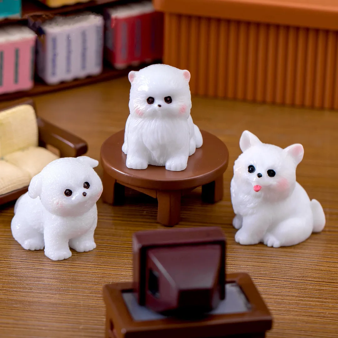 Figurines Miniatures Cute Dog Puppy Micro Landscape Ornaments For Home Decoration Items Room Decor Desk Accessories Gifts