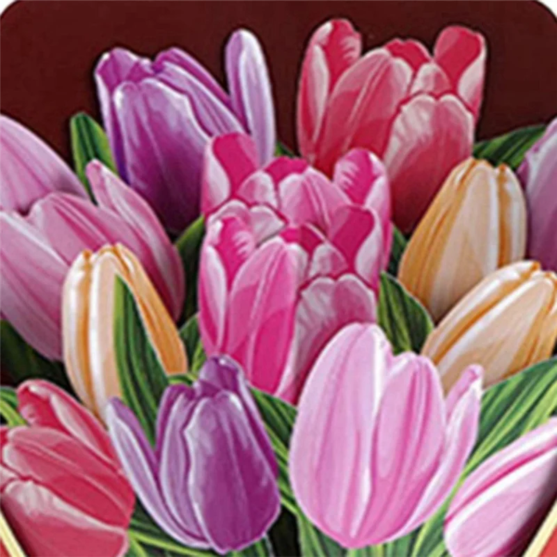 AT29-3D -Up بطاقات تهنئة باقة الزهور الورقية، بطاقات هدايا لعيد الأم وعيد الفصح للنساء