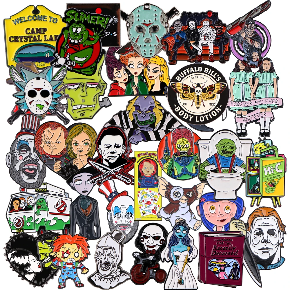 Mixed Wholesale Halloween Series Enamel Pins Cartoon Lapel Pins Backpack Badge Cosplay Accessories