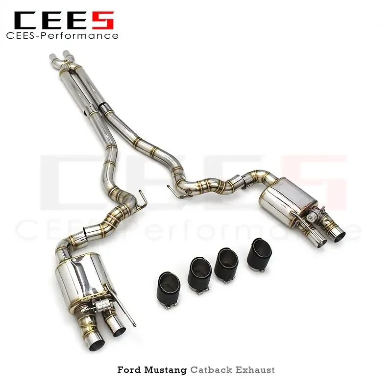 CEES Tuning Exhaust Pipes for Ford Mustang 5.0L 2011-2023 High Performance Catback Exhaust System Muffler with Valve view 6