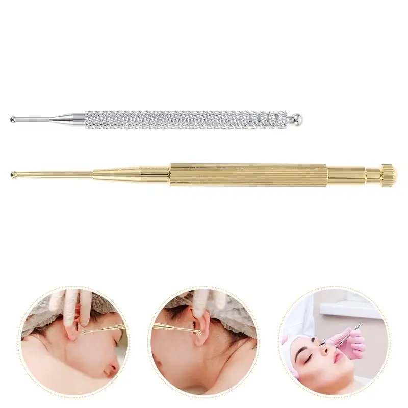 2 PCSBody Body Acupressure Stimulator /set Ear Press Point Probe Auricular Pen Beauty Ear Reflex Zone Massage Needle