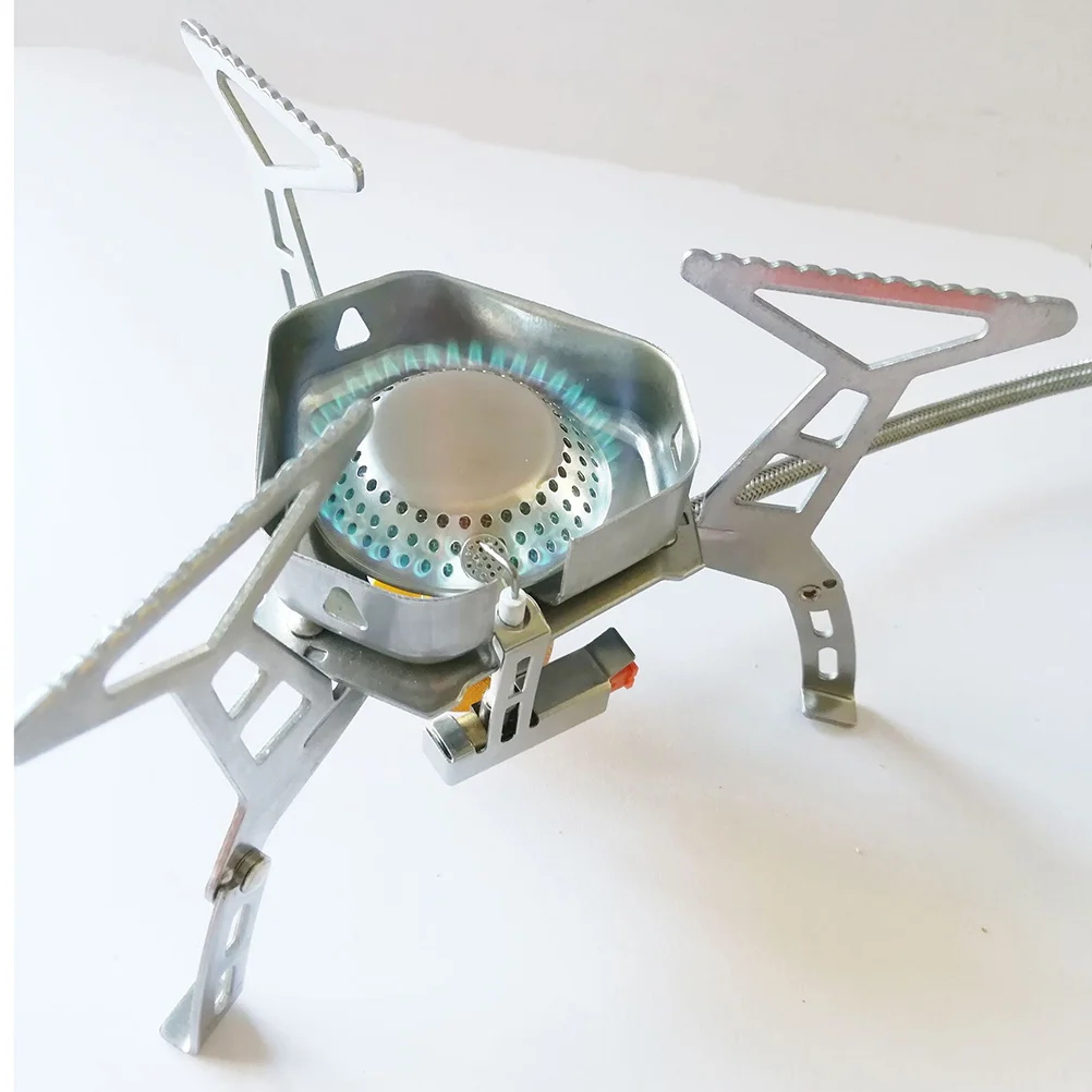 

Split Stainless Steel Foldable Outdoor Camping Stove Portable Mini Backpack Windproof Gas Stove for Picnic Barbecue
