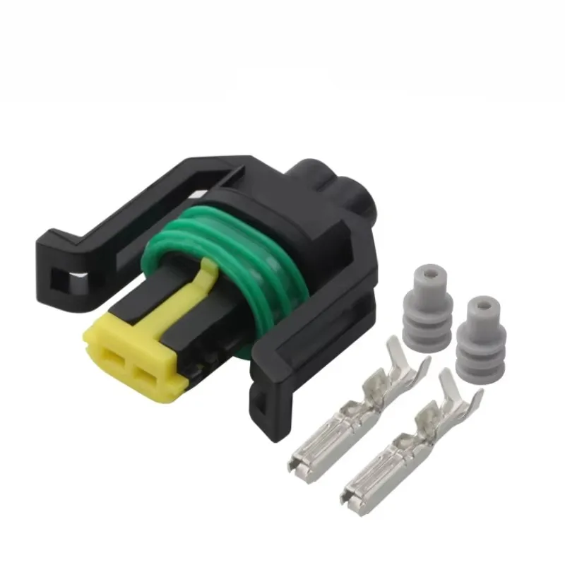 

1-20Sets 2 Pin Way Female Automobile Fuel Injector Black Socket Waterproof Wiring Connector Sheath DJ7027YA-1.5-21