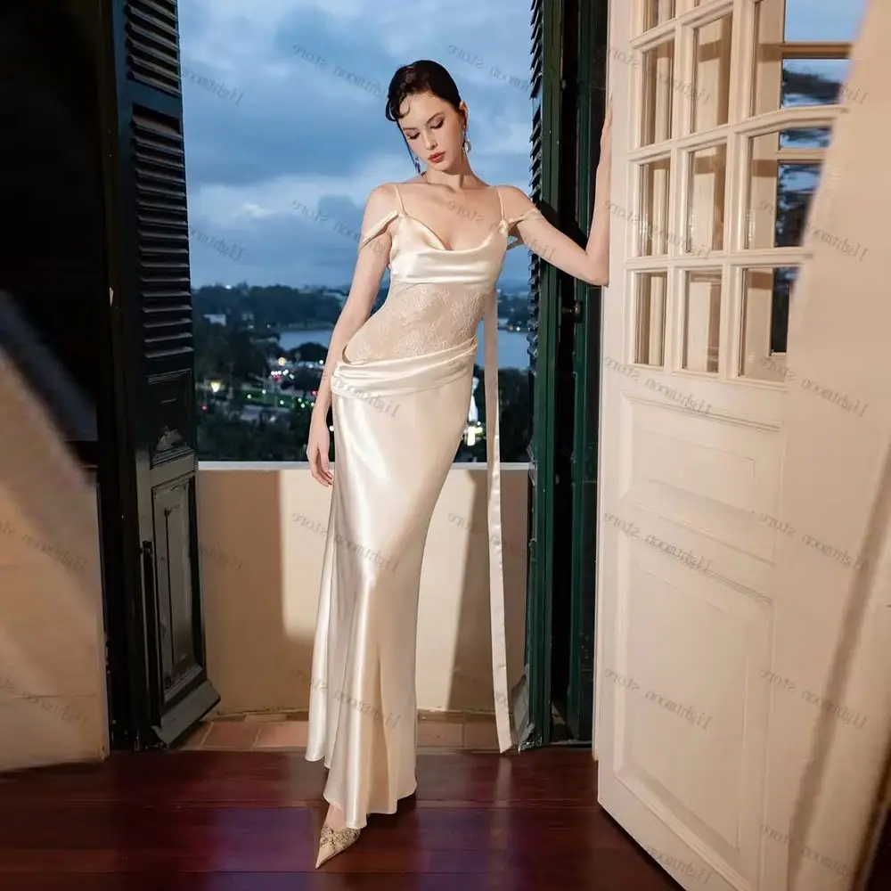 

Изящные вечерние платья, очаровательное платье для выпускного вечера, кружевные аппликации, халаты на тонких бретельках, гламурные платья Vestidos De Gala по индивидуальному заказу 2026