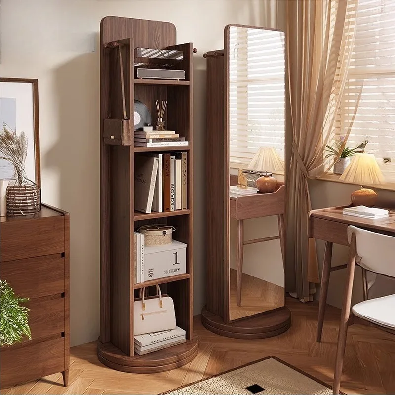 

Rotating full-length mirror full-length mirror floor-to-ceiling home bedroom Internet celebrity removable magazine bookshelf