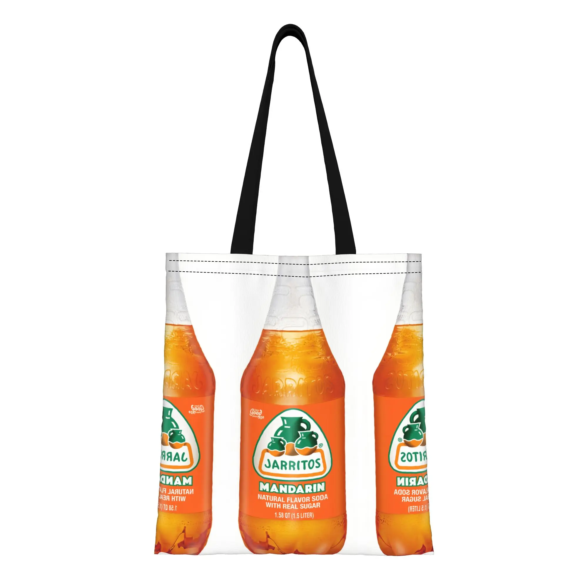 

jJarritos jJarritos Mandarin Soda Bottle Canvas Tote Bag Perfect for Shopping Travel Outdoor Heavy Duty Shoulder Handbag
