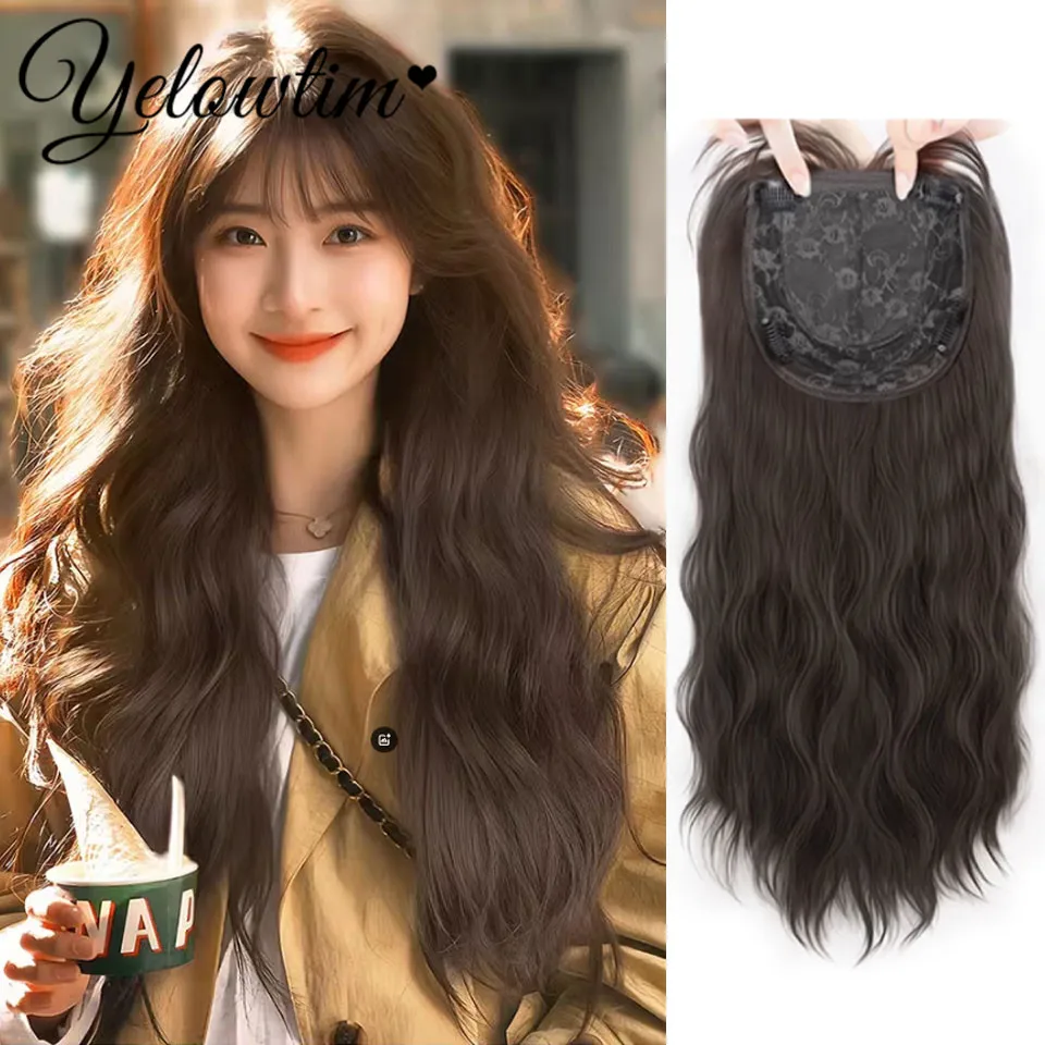 Wig Full Head Cover For Women Water Ripple Medium Long Style No Need To Wear Hair Net Natural And Invisible Wig Women's Long Cur