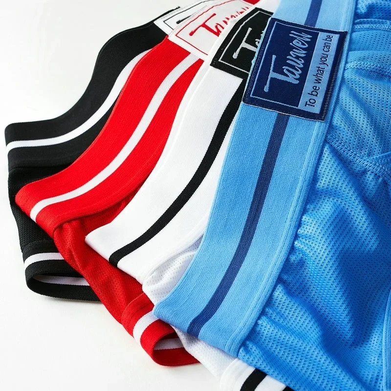 New men's boxer underwear wholesale, comfortable and breathable double-layer pocket pants mesh sports underwear XB1202
