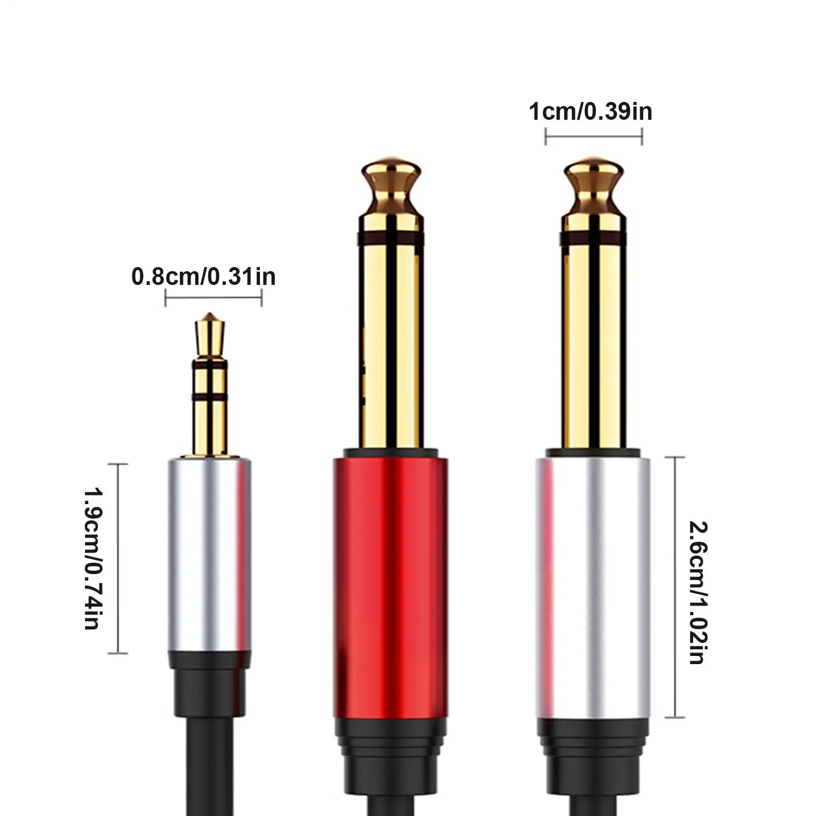3.5mm To Two 6.35mm Adapter Cable 3.5mm To Two 6.35mm Audio Cable Reinforced Jacket 1.5m Design For Live Performance Keyboard