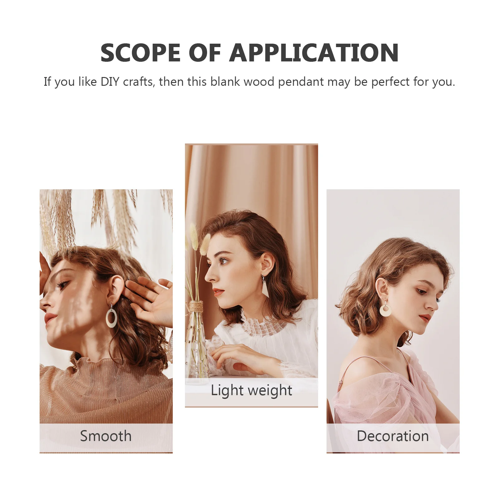 

70Pcs Blank Wood Earrings Set DIY Earring Making Supplies for Custom Handcraft Jewelry Projects Silver Alloy Rings