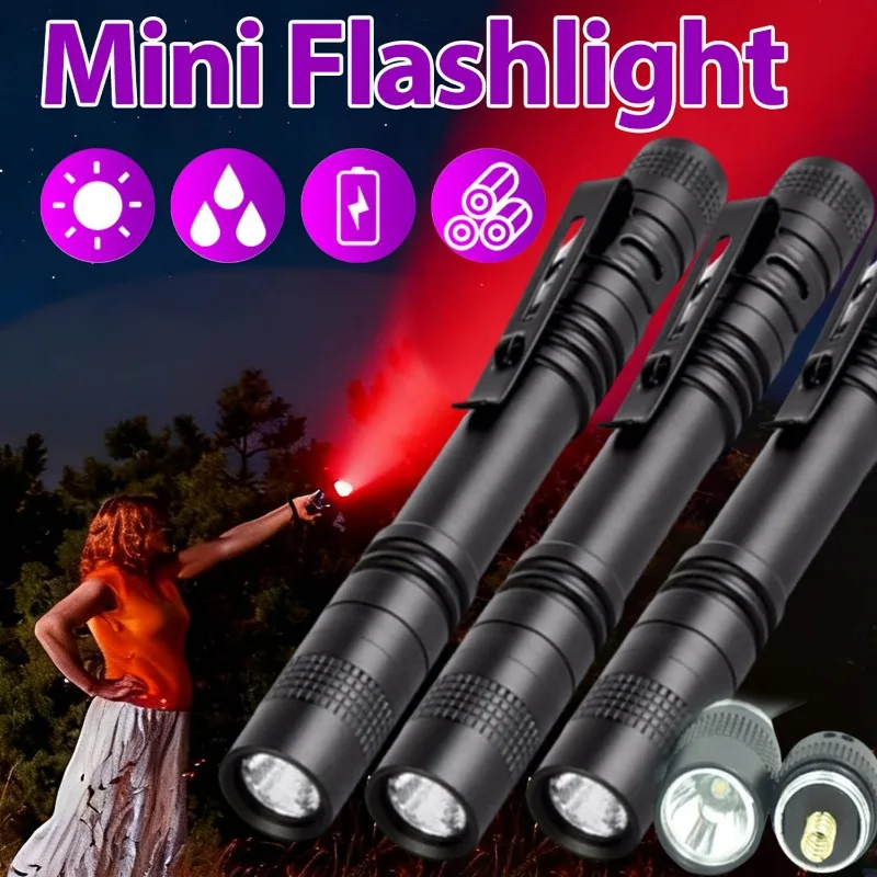 المحمولة الضوء الأحمر مصباح يدوي التخييم المشي لمسافات طويلة الضوء الأحمر Penlight كاشف مصباح الشعلة مراقبة نجمة الصيد النحل الصيد مصباح يدوي #1