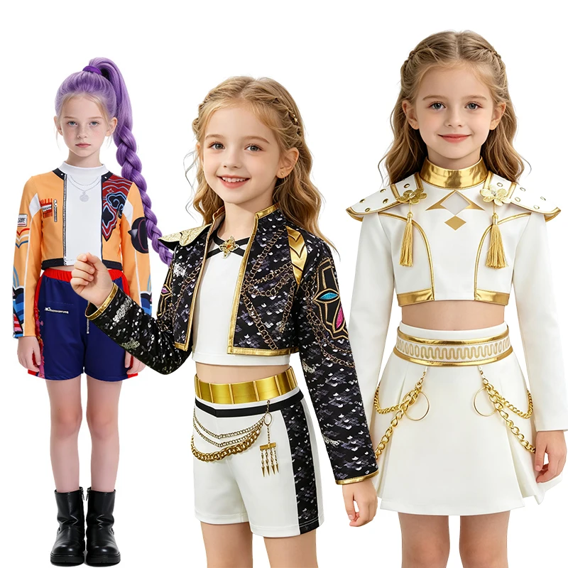 Girl Group Stage Performance Costume pop Music Dance Outfit Printed Jacket Crop Top Shorts Party Cosplay Suit