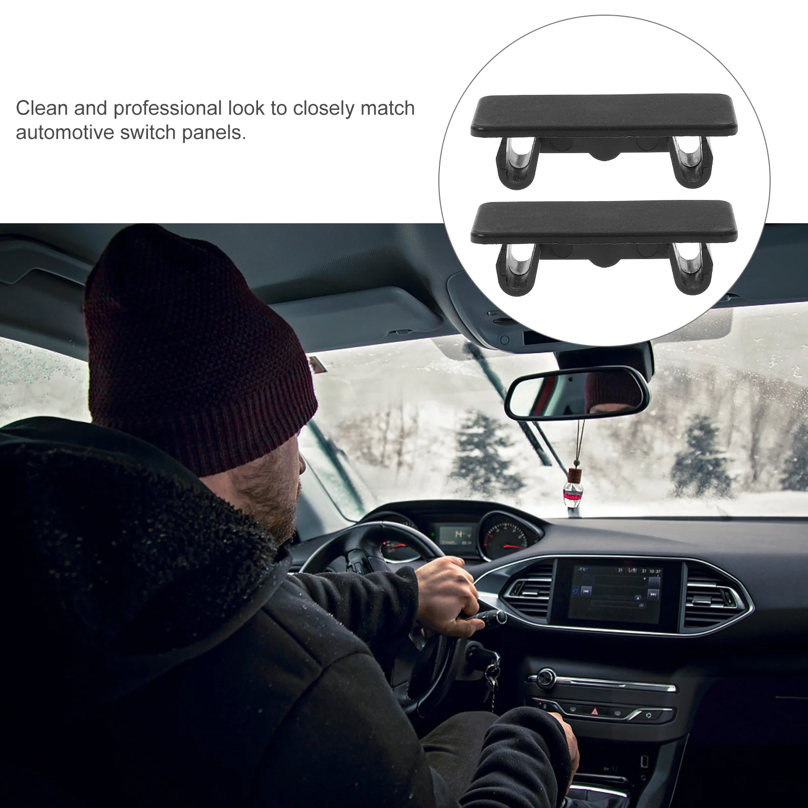 

8Pcs Black Snap-in Hole Plug Cover Premium Rocker Panel Cover for Automotive Toggle Switch Long Service Life Filler