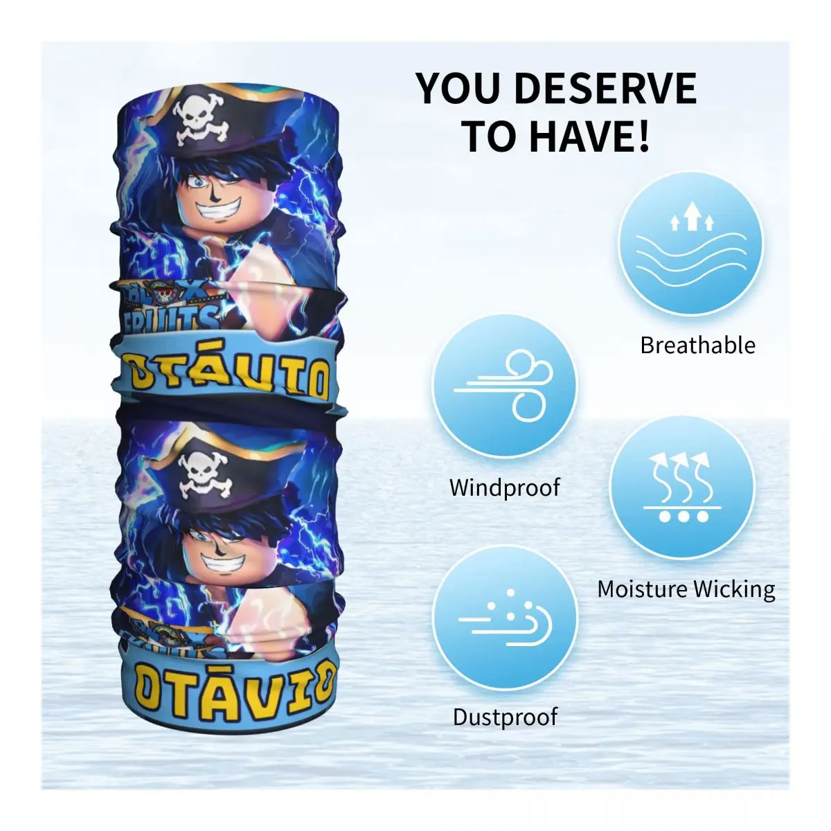 لعبة مخصصة Blox الفواكه أنيمي الكرتون الشتاء عقال الرقبة أدفأ الرجال النساء المشي لمسافات طويلة تشغيل وشاح أنبوبي الوجه باندانا الجراب