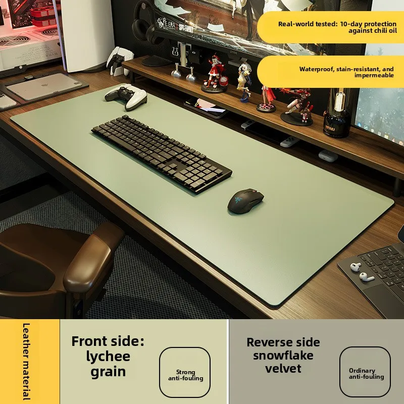 Premium leather desk mat big size workstation accessory keyboard mouse pad home office table protector