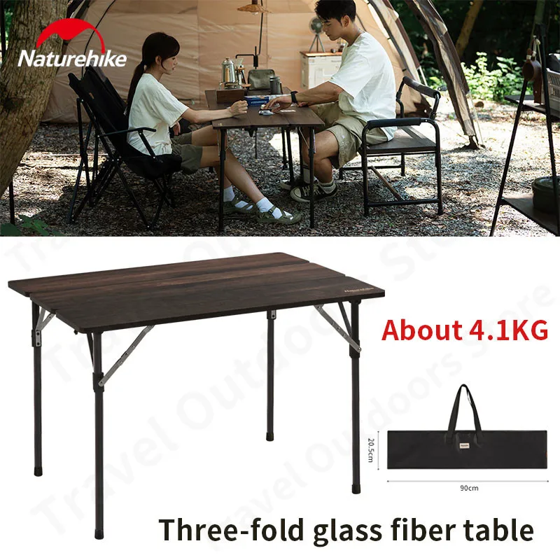 

Naturehike FG04 Foldable Camping Table Outdoor Portable Dining-Table Lightweight Glass Fiber Material 4.1kg Camping Furniture