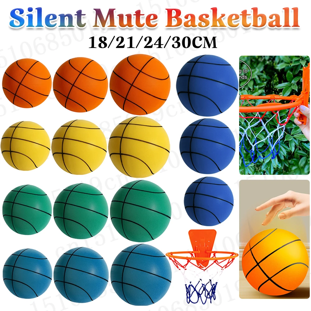 Bouncing Mute Ball Indoor Silent Basketball 21/24/30cm Foam Basketball Silent Soft Ball Air Bounce Basket Ball Kids Toy