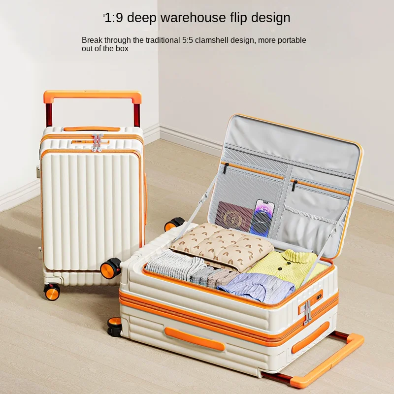 

Новый чемодан большой емкости с боковым открытием, 26 дюймов, чемодан с широкой ручкой и кодовым замком, 20-дюймовый чемодан для ручной клади с колесиками