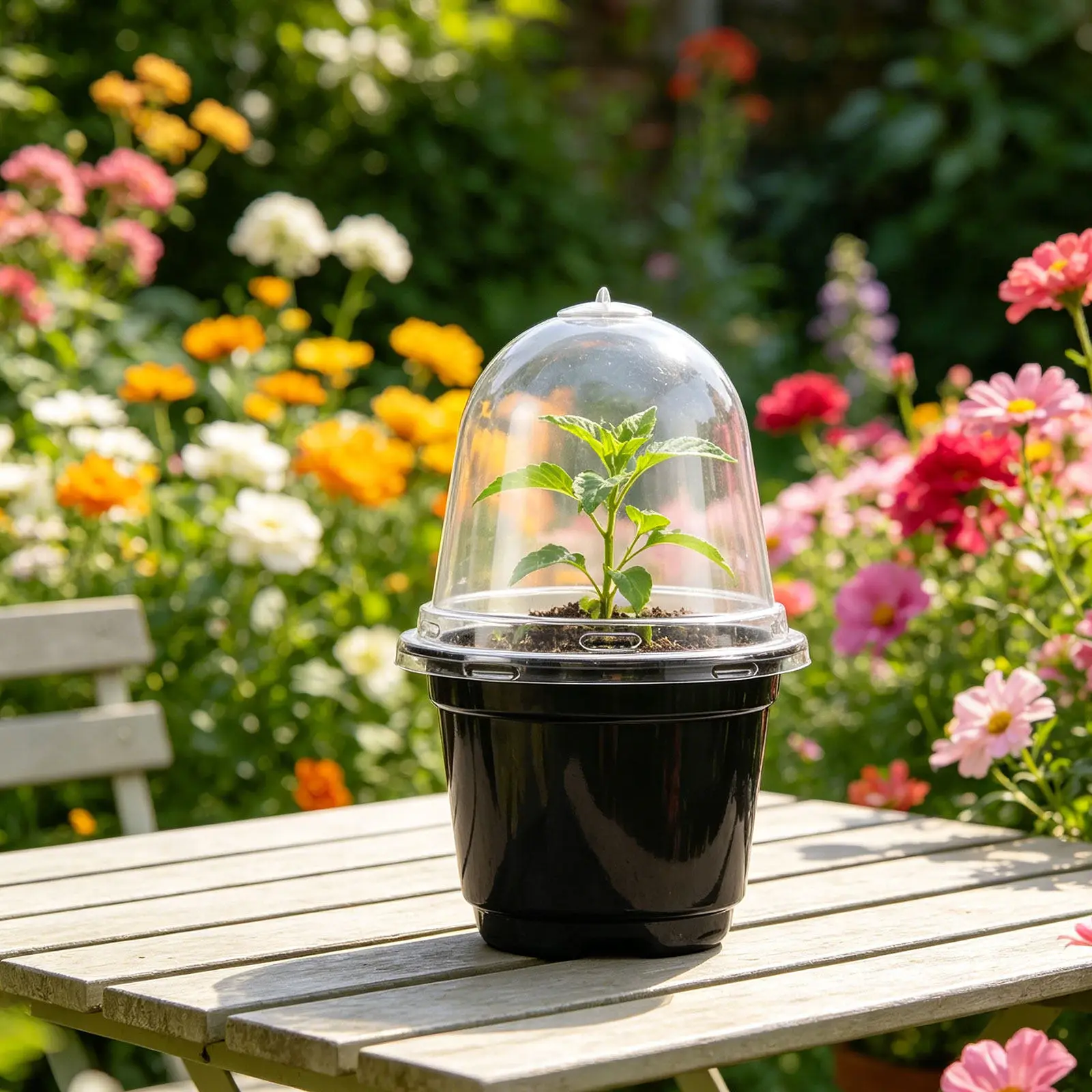10Pcs Clear Plant Germination Nursery Pots Raising Cups Lid Mini Greenhouse Planter Indoor Gardening Balcony