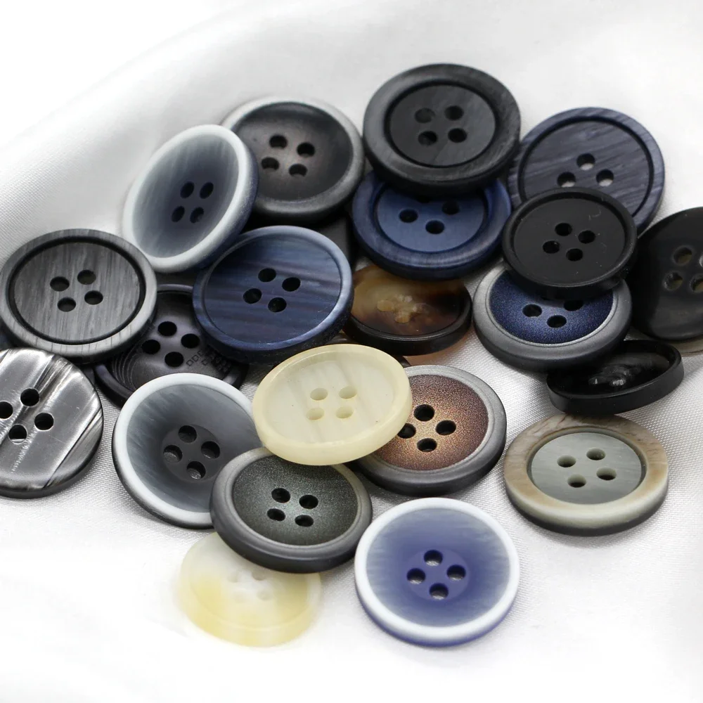 HENGC 15/20mm Fashion Men Coat Horn Resin Buttons For Clothes Fashion Suit Uniform Blazer Pants Handmade Decorations DIY Crafts