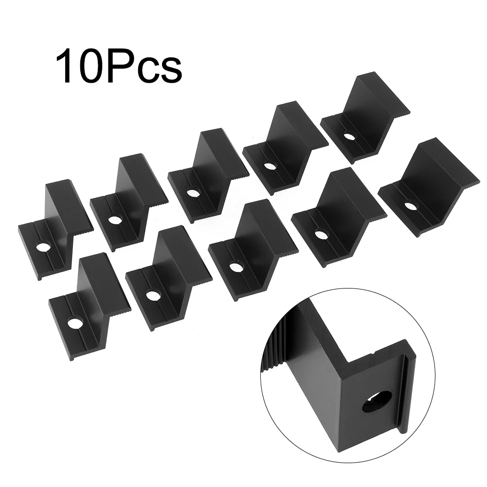 10Pcs End Clamp Spare Parts Accessories Aluminum Alloy PV Racking Replacement Solar Panel 30mm/32mm/35mm/40mm Mount