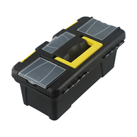 10-Inch Tool Box Two-Layer Plastic Toolbox With Removable Tray Multi-Functional Professional Screws Wood Work Organizer Box