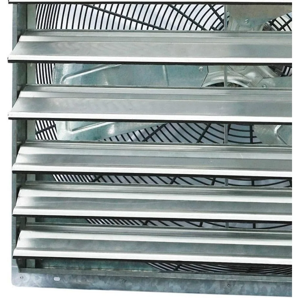 30" Wall Mounted Shutter Exhaust Fan - Automatic Shutter - Single Speed - Vent Fan For Home Attic, Shed