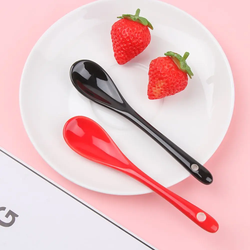 Porcelain Spoons Mini Kitchen Ceramic Tea Coffee Sugar Dessert Spoon Ice Cream Ceramic Flatware Long Handle Spoon