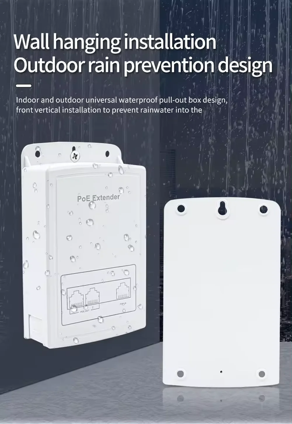 Extensor POE de 2 puertos, 100Mbps, estándar IEEE 802.3af, para cámara IP NVR, AP, IP VOICE, 100 metros de alcance