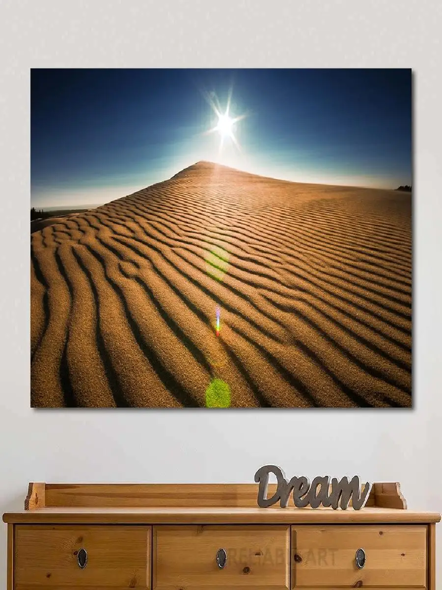 Camel and Herdsman in Sahara Desert Landscape Wall Art  Morocco Desert Canvas Painting for Living Room Decor  Wall Prints Poster