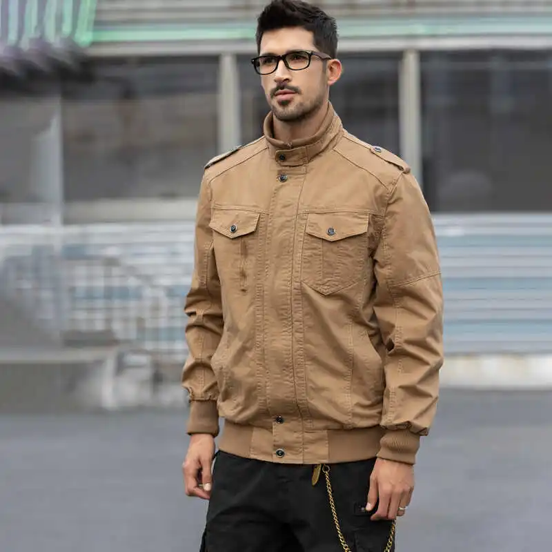 

Мужская куртка с воротником-стойкой в стиле ретро, повседневная осенняя рабочая одежда, модное брендовое модное пальто для отдыха, весна-осень