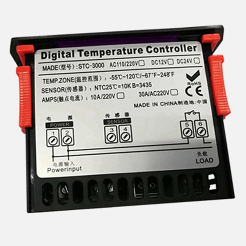 STC-3000 디지털 온도 컨트롤러 온도조절기, 센서 제어 도구 포함, 110V-220V 30A 프레스