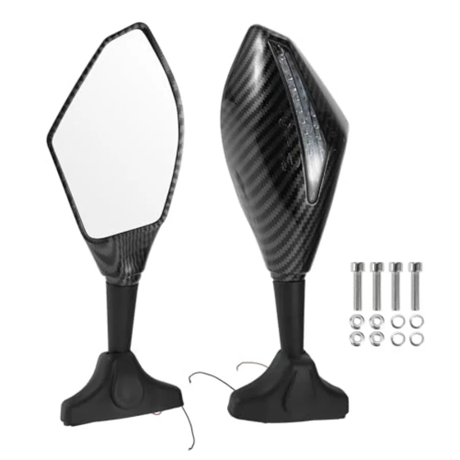 

Комплект зеркал заднего вида для мотоциклов Suzuki GSX-R600 GSX-R750 2003-2017, передние боковые зеркала с креплением, узор под карбон, черные, алюминий