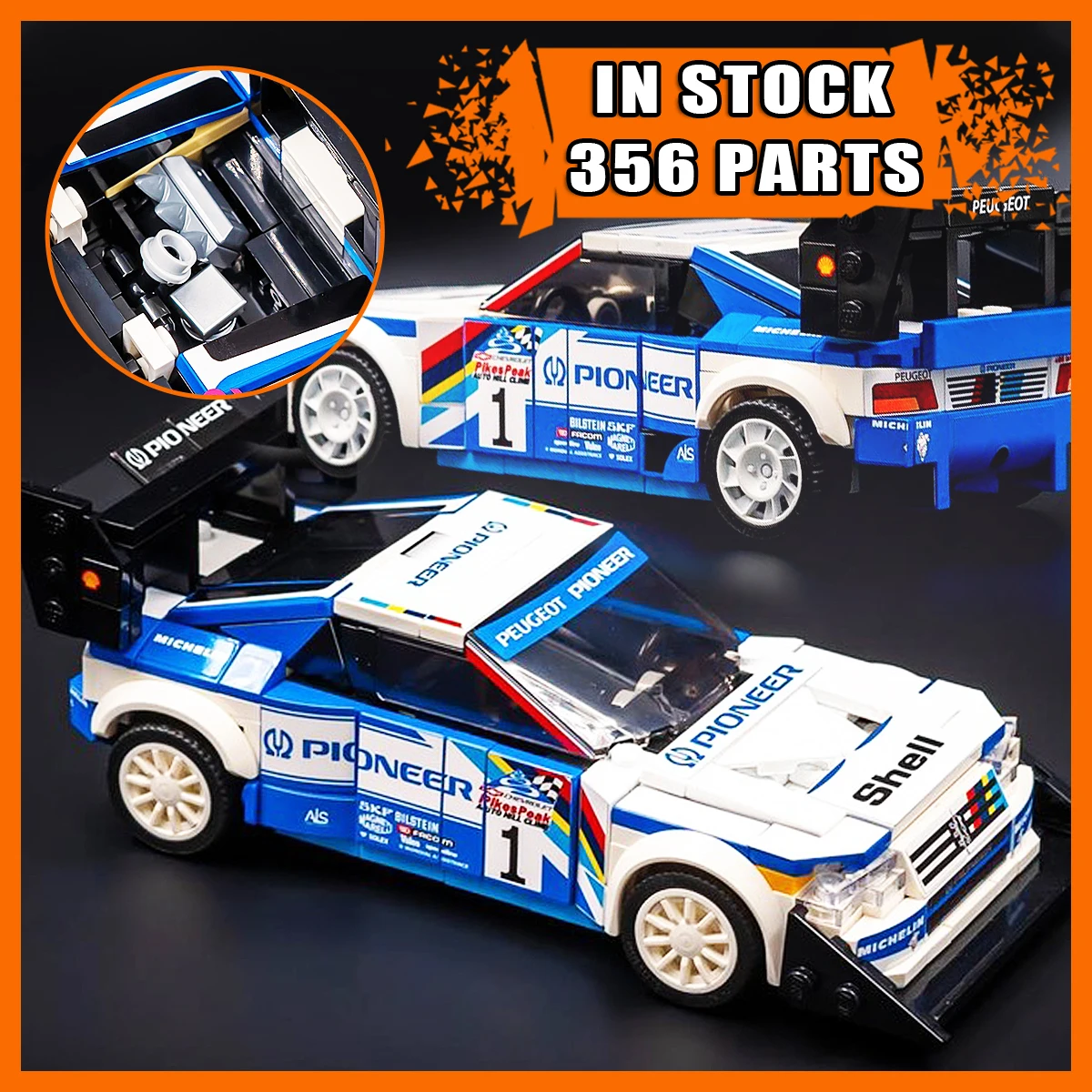 

NEW Rally Style Sports Car Building Blocks Set, MOC-153665 DIY Assembly Vehicle Model Kit, Creative Birthday Gift Toy for Kids B