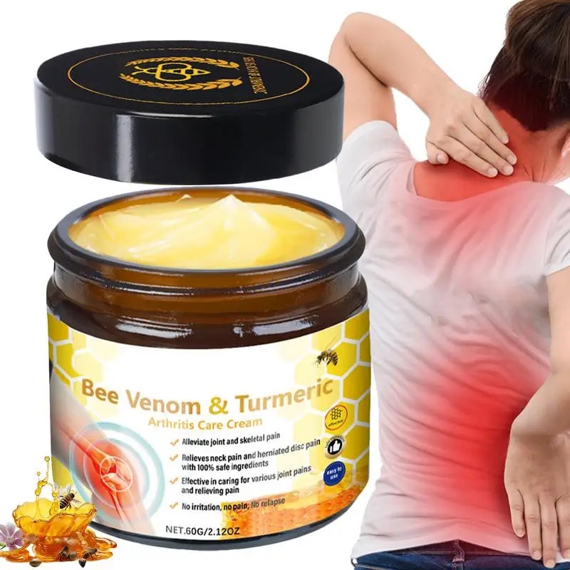 60ml Joint Relief Cream Natural Turmeric Bee Cream External Body Care Cream For Neck Back Body Joint Massage Care