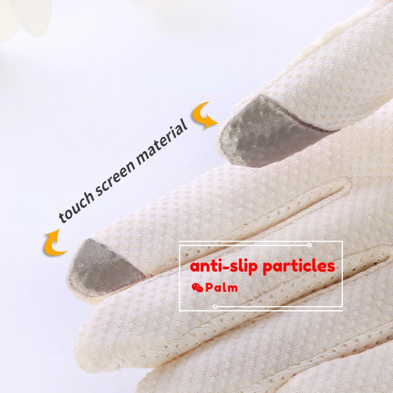 New Women\'s Summer Ice Silk Lace Anti Ultraviolet Thin Electric Car Driving Anti-skid Breathable Cool Sun Protection Gloves