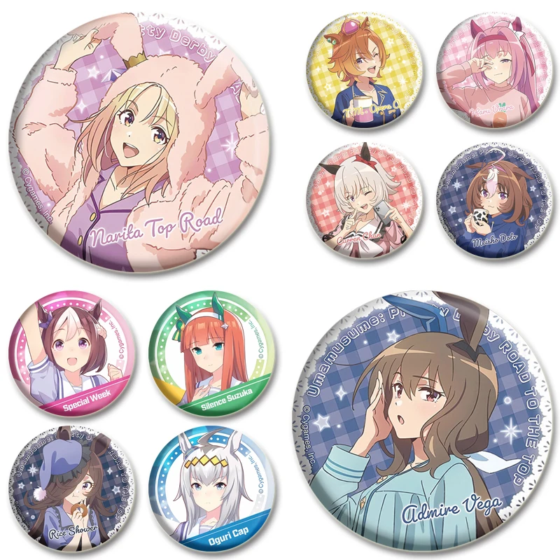 Sonder woche Stille Suzuki Tokai Teio Wodka Abzeichen Anime Cartoon Broschen Cosplay niedlichen Emaille Pins für Kleidung Zubehör Geschenke