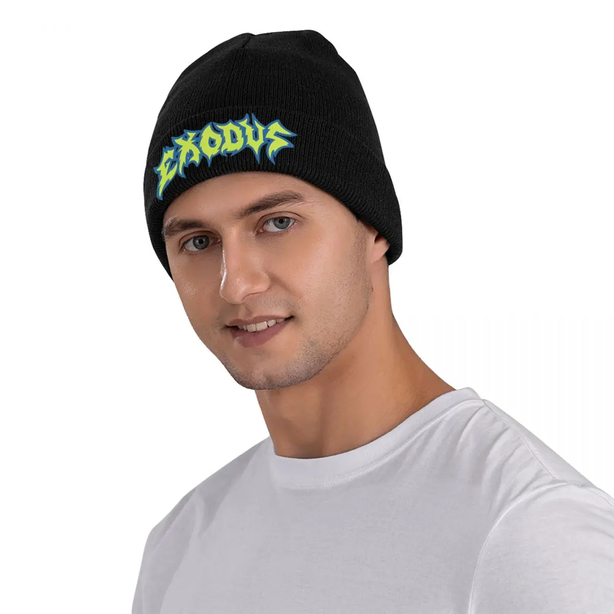 Exodus Rock Band Knit Skull Beanie per donna uomo Metal Music Warm Winter Knit Skullies Beanie Cap