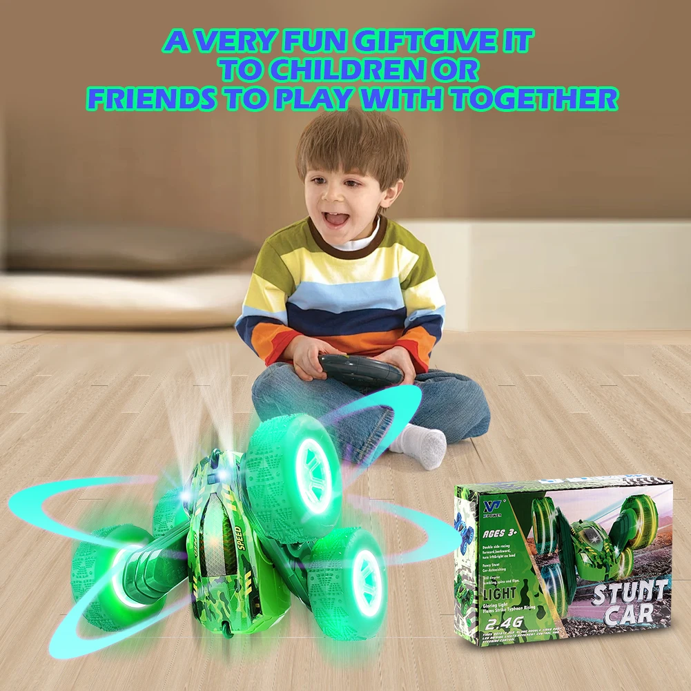 2.4G RC Stunt Car Double Sided Flip Remote Control Car 360° Rotation Off Road Rc Drift Children\'s Toys Cars For Girls Gift 