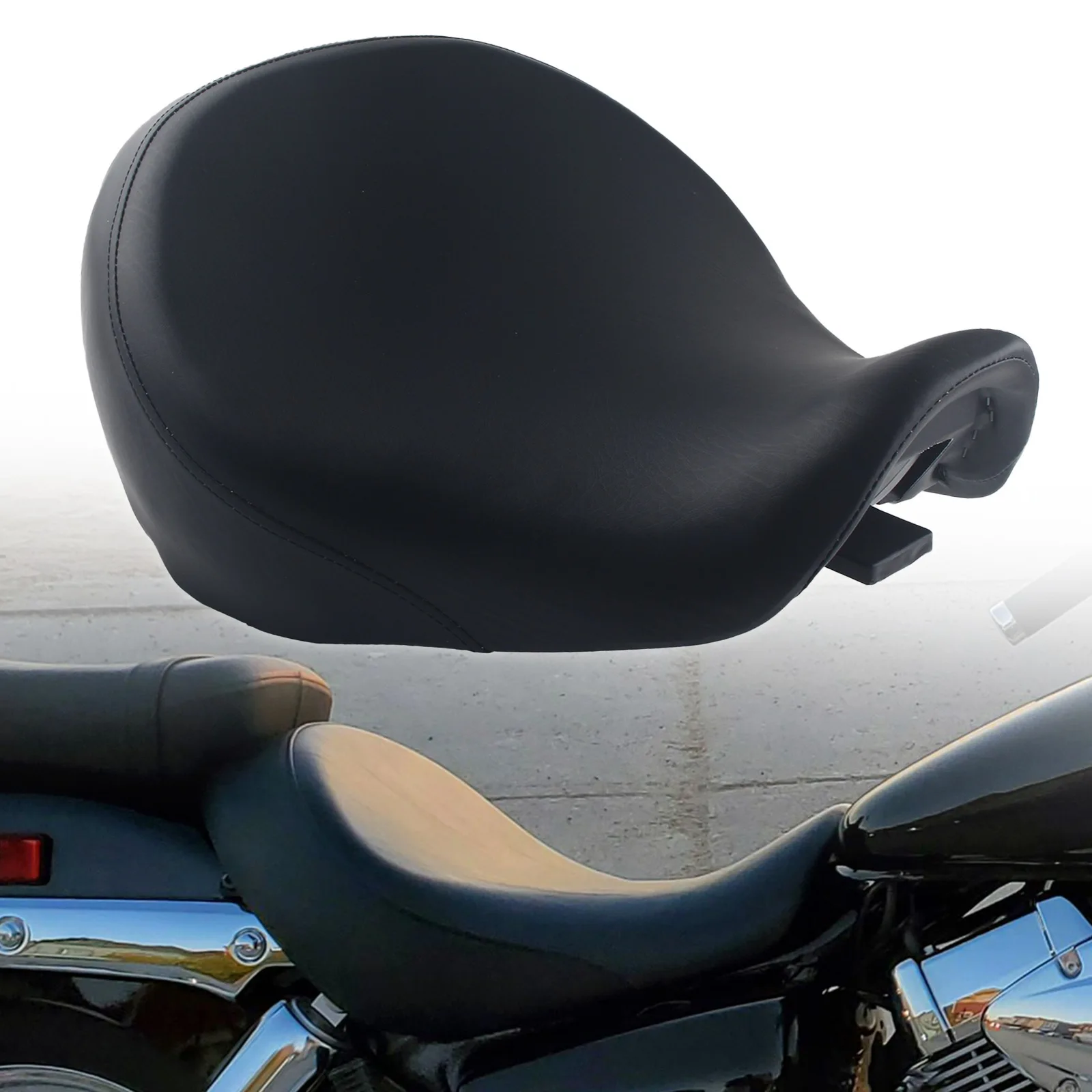 รถจักรยานยนต์ด้านหน้า Rider Seat Fit สําหรับ Honda Shadow Aero 750 VT750C 2004-2024 05 สีดํา