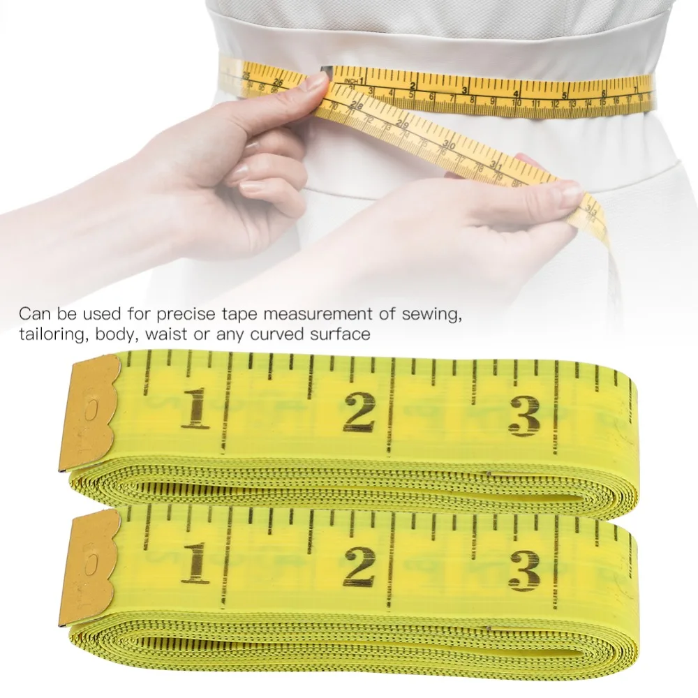 10Pcs Durable Double Scale Soft Tape Measure 300cm / 120 Inch Yellow Flexible Measuring Tape Tailor Cloth Ruler Sewing Craft