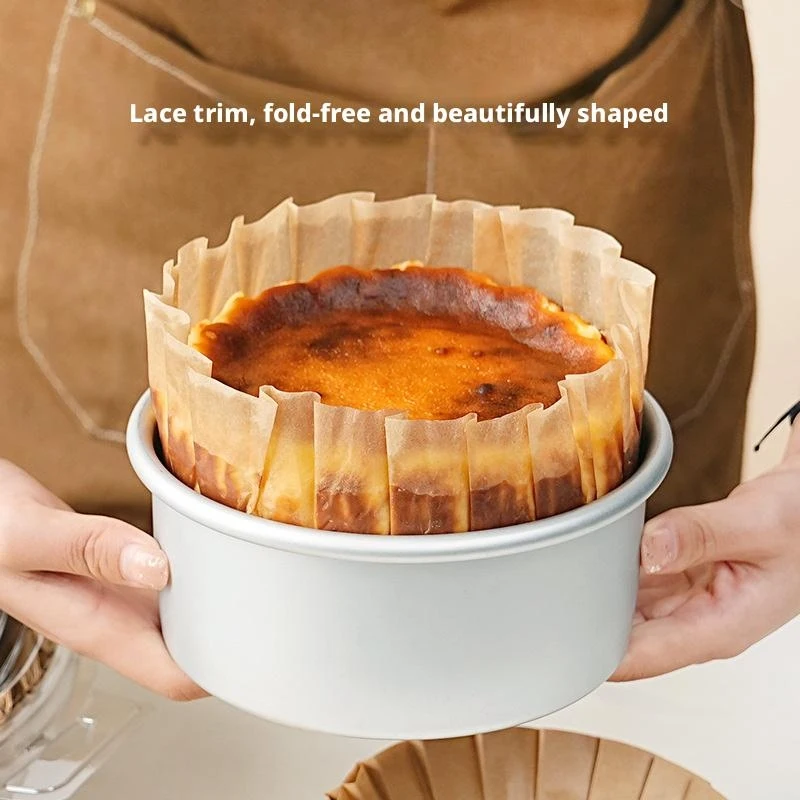 Basque Cheesecake Parchment Paper Liners 6/8 Inch, Non-Stick Disposable Baking Paper for Cake Pans, Oven Baking Liners