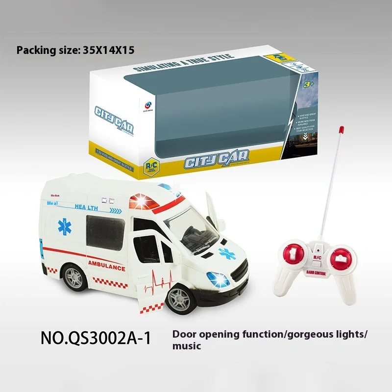 1: 20 4ch Rc Ambulance Speelgoed Auto Simulatie Licht Muziek Brandweerwagen Reddingsvoertuig Model Cadeau Voor Kinderen