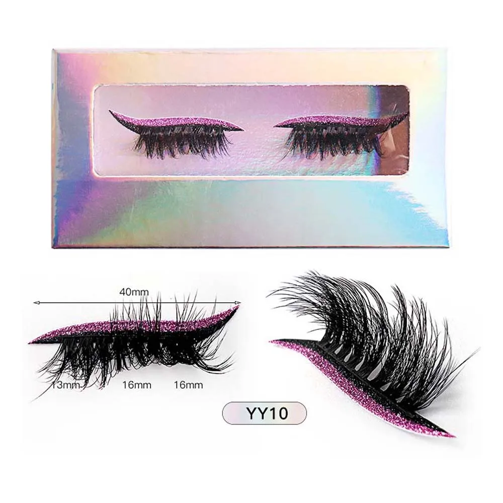 Sombra de olho cílios cor sombra de olho cílios postiços extensão 3d individual auto-adesivo cílios postiços diy colorido