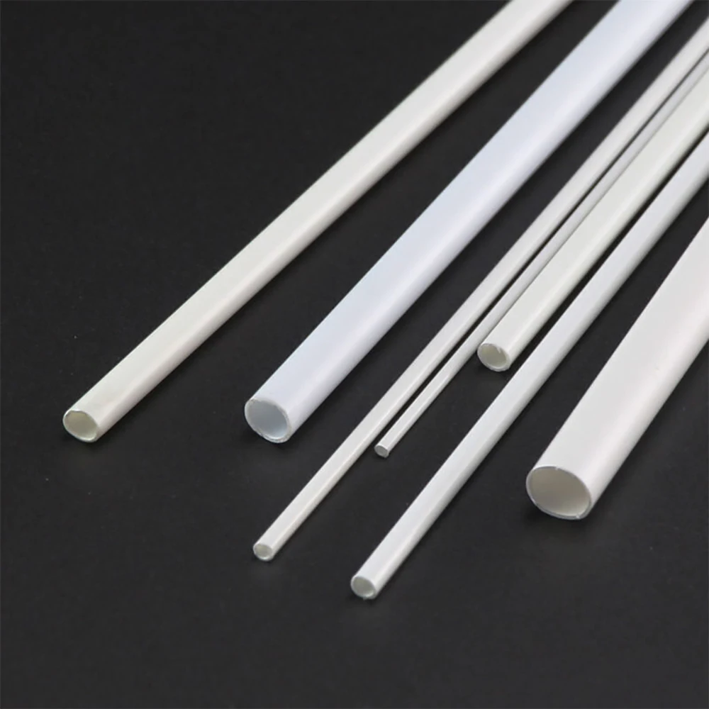 1-50 pz lunghezza 250mm bianco ABS tubo cavo rotondo tubo 2mm 3mm 4mm 5mm 6mm 8mm tubo rigido in plastica modello fai da te artigianato